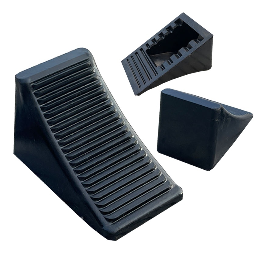 thumbnail image 2 of Heavy-Duty Wheel Chocks – Non-Slip Rubber Wedges For Car, RV, & Trailer Parking (Set With Bag) 2 of 6