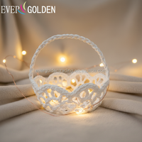 Panier personnalisé simple en 100 % coton avec mini dentelle pour bonbons de mariage, chocolats, bijoux, cadeaux de fête, sac à main, anniversaire, bébé