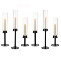 Centres de table cylindriques en verre doré coniques modernes et professionnels pour décorations de mariage et événements