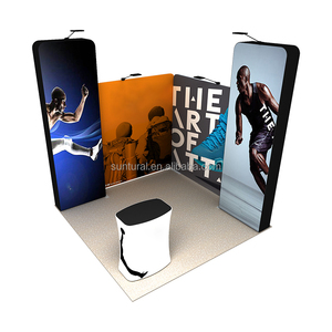 Tùy chỉnh 10x10ft Modular xách tay triển lãm thương mại gian hàng vải Backdrop Dye thăng hoa Logo biểu ngữ thiết kế EXPO - Product Image 2