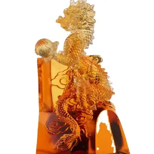 Custom High Quality Best Animal Dragon Glass Crafts Lucky Crystal Business Gifts