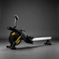 Máquina de remo comercial AUGER con resistencia por ventilador y monitor de rendimiento para entrenamiento cardiovascular HIIT en gimnasio