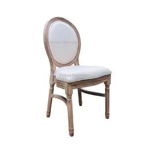 Stackable design Round back wood dining chair for wedding event