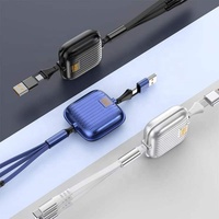 Câble de charge rapide USB 100W 5 en 1 rétractable plat Type C vers Type C Micro avec logo OEM