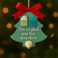 XHLSUB Noël Arbre de Noël Amitié Arbre Décoration 2D Plat Acrylique Pendentif
