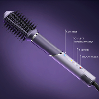 Sèche-cheveux brosse professionnel 7-en-1 haute vitesse 3 vitesses 110 000 tr/min BLDC, styler bouclant auto-enroulant 1600W pliable pour salon