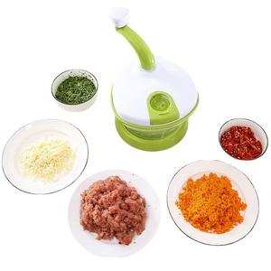 Picadora de Alimentos Manual, Cortador en Rodajas, Centrifugador de Ensaladas, Licuadora y Separador de Claras de Huevo con Base de Succión, Cortador de Verduras - Product Image 1