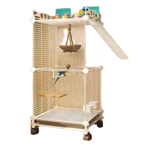 Grande cage à oiseaux en métal à usage domestique Nouveau modèle de cage ornementale de luxe pour perroquets inséparables calopsittes et perruches Fermeture à bouton - Product Image 1