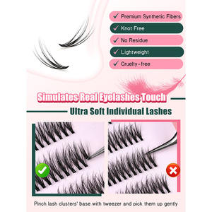 Pestañas de Banda Extra Finas al por Mayor, Kit de Pestañas 3D Premium Cómodas, Marca Privada, Pestañas en Racimos Precortadas - Product Image 4