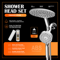 Douche pluie haute pression et douchette à main, Système de douche 3-en-1 chromé pour rénovation familiale, Commande en gros disponible