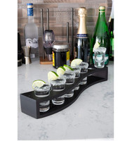 Plateau de bar personnalisable en bambou écologique avec logo personnalisé pour boissons, bière, whisky, tequila, porte-verres à shot