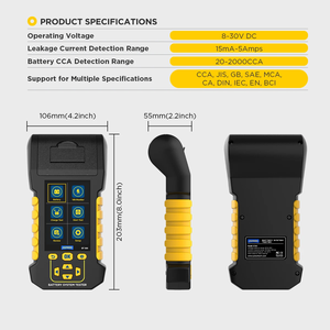 AUTOOL BT880 8-30V/A Probador de batería con monitor de impresora y prueba de arranque y prueba de carga y prueba de inicio y prueba de carga máxima y revisión de datos - Product Image 4