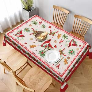 Venta al por mayor de fábrica Mantel de Navidad Decoraciones rectangulares de PVC para cocina Comedor Lavable a prueba de agua para hoteles - Product Image 3