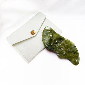 Piedra Gua Sha Facial de Jade Verde, Tabla Gua Sha Corporal, Masajeador de Raspado, Herramienta de Masaje Facial Lifting, Terapia de Acupuntura Facial - Product Image 1