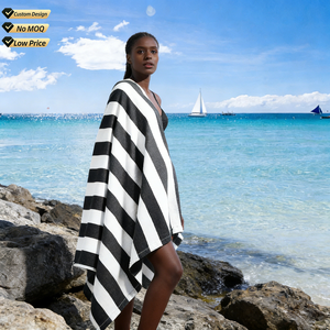 Serviettes <span class=keywords><strong>de</strong></span> plage en gros 100% coton extra grandes surdimensionnées en vrac <span class=keywords><strong>de</strong></span> qualité supérieure pour femmes haut <span class=keywords><strong>de</strong></span> gamme 70 par 140 cm rayées - Product Image 1