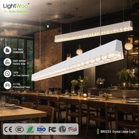 Lampada a Sospensione LED Curva Creativa per Interni, Profilo in Alluminio a 45 Gradi, Anello di Cristallo Flessibile, Luce Lineare per Sala da Pranzo