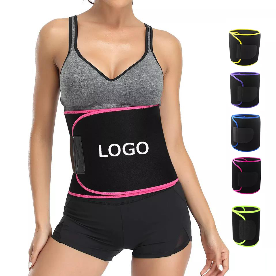 Бесплатный образец с логотипом, потеря веса, неопреновый тонкий милый тренировочный пояс для пота, компрессионный корректирующий пояс для талии, триммер для талии