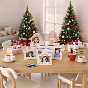 Thiết Kế Hiện Đại Gỗ dang dở Khung Ảnh Trẻ Em Mẫu Giáo Tự Làm Mô Hình Thẳng Đứng Gỗ Trắng Thủ Công Mỹ Nghệ Hộp Gỗ Tường Dấu Hiệu - Product Image 4