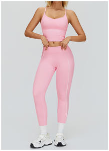 Ensemble de yoga pour femmes Naked Feel Cross Tank Top, soutien-gorge de <span class=keywords><strong>sport</strong></span> à blocs de couleur, shorts, <span class=keywords><strong>tenue</strong></span> de <span class=keywords><strong>sport</strong></span> extensible à 4 sens pour la course à pied - Product Image 3