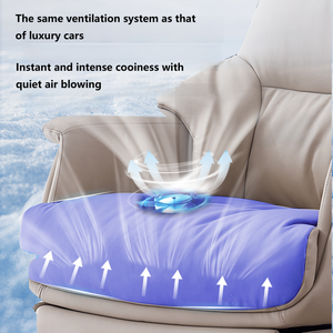 Intelligenter Elektrischer <span class=keywords><strong>Massage</strong></span>-Chefsessel mit USB-Ladeanschluss und Lordosenstütze, Bürostuhl aus Echtem Leder - Product Image 3
