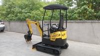 Excavator Mini SH15, Excavator Mini Cina, Micro Digger untuk Penggalian Parit Pertanian, Excavator Crawler Kompak untuk Pekerjaan Teknik