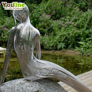 Sculpture <span class=keywords><strong>de</strong></span> saxophoniste en acier inoxydable moderne, nouveau design, pour décoration extérieure - Product Image 4
