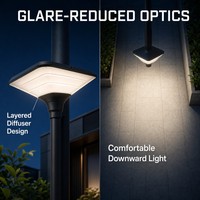 Lampadaire Solaire Commercial Tout-en-un pour Jardin 30W 25W avec Capteur de Lumière Automatique et Fonction Minuterie pour Résidences
