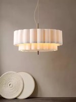 Lampes suspendues en tissu lin pour salon, cuisine, table, chambre à coucher, salle à manger, décorations intérieures, lustre LED pour plafond