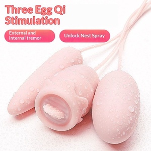 <b>Vibrating</b> egg in-line female masturbation apparatus backyard pointed round double <b>vibrating</b> egg adult sex toys - Product Image 3