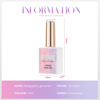 JTING Marque Privée Personnalisable Gratuite 48 Couleurs Collection de Vernis Gel Laser Holographique Coffret Fournitures OEM pour Vernis à Ongles en Gel