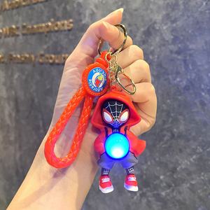 Marvel New Spider-Man Light-Up Hoodie Keychain Car Key <strong>Ring</strong> in PVC Plastic Cartoon Style Perfect Couple Gift - Product Image 6