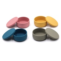 Bols à déjeuner ronds en silicone avec couvercle, sans BPA, qualité alimentaire, portables, étanche, personnalisés, pour enfants et bébés