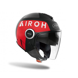 Casco Jet Airoh Nero Rosso XXL, Casco Moto in Termoplastica - Product Image 1