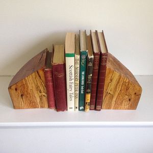 Porte-livres artisanaux en bois de bouleau, écorce naturelle, design rustique pour la maison, le bureau, la bibliothèque - Product Image 3
