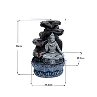 Fontaine d'eau avec statue de Shiva, cascade à 3 niveaux, cascade de table, divinité hindoue, décoration Feng Shui pour la maison
