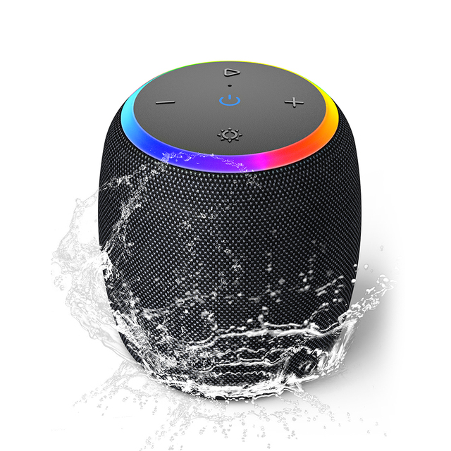T109 15W Portable Wireless Speaker IPX6 Waterproof Blue Tooth Speaker with RGB LED Lights Support TWS, Built in Mic, TF&Aux in