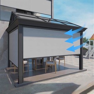 Thông minh ngoài trời điện Kem chống nắng mở rèm che Windproof rainproof Con lăn màn trập gian hàng với xây dựng trong cài đặt - Product Image 4