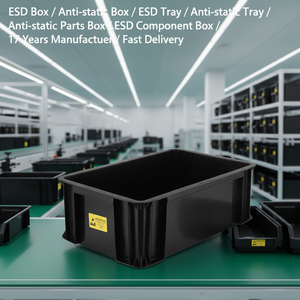 Plateau conducteur empilable pour composants électroniques, antistatique, dissipateur, antistatique, en plastique, produit de sécurité - Product Image 1