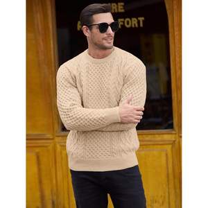 Pull Comdecevis unisexe en tricot torsadé Pull-over décontracté avec col rond ODM Supply pour la saison automne hiver - Product Image 1