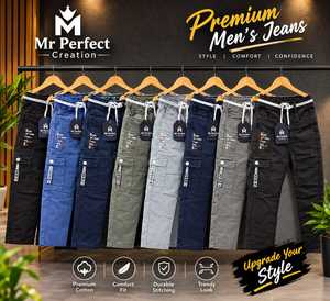 Jeans de Mezclilla con Corte Clásico Regular, Diseño Liso, Cintura Elástica con Cordón, Bolsillos Cargo Funcionales y Tela Resistente - Product Image 6