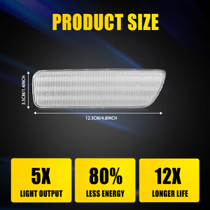 Luz LED ámbar delantera Auxito para parachoques, luz de posición lateral para VW MK4 Golf R32 GTI Jetta Cabrio, 4 luces LED laterales - Product Image 2