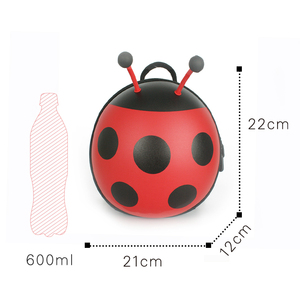 SUPERCUTE 3D coccinella a forma di Mini zaino scuola guscio duro con Anti-perso cinturino EVA PU imbracatura di sicurezza per ragazzi e ragazze - Product Image 3