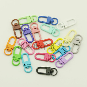 Nouveau porte-clés en métal coloré, peint par pulvérisation et cuivré au four, avec boucle à ressort, en forme de 8, crevette, sac, accessoires de bijoux DIY - Product Image 3