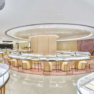 Vitrine de présentation de bijoux en <span class=keywords><strong>platine</strong></span> personnalisée de luxe, écologique, robuste, avec éclairage LED, pour la décoration intérieure des magasins de détail - Product Image 4