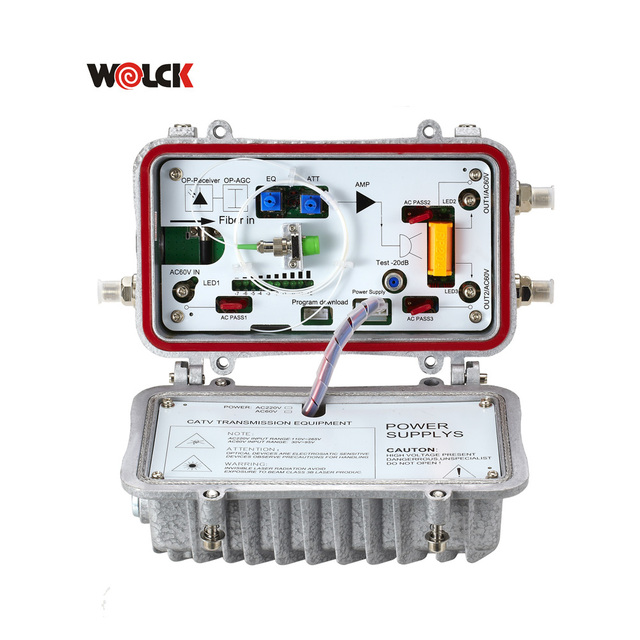 Wolck Outdoor CATV Optical Node Receiver with Return Path 4 Output in Low Price