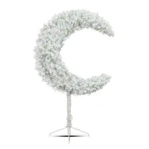 Лидер продаж, мусульманское искусственное дерево 6 футов из ПВХ с белой луной, украшение «Ид Рамадан», лунное дерево для помещений