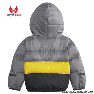 Venta caliente personalizado niños abajo chaqueta impermeable estilo Puffer con capucha cierre de cremallera bordado cálido chaqueta de invierno para niños - Product Image 3