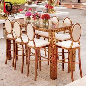 Mesa de bar alta de boda de acero inoxidable oro rosa usado <span class=keywords><strong>para</strong></span> fiesta de cóctel - Product Image 3