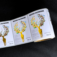 Étiquettes autocollantes personnalisées en papier texturé avec feuille d'or holographique pour bouteilles de vin et de bière