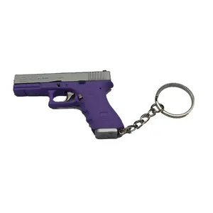Großhandel 3d Waffe Pistole Modell Schlüssel bund Käufer Spielzeug Pistole Schlüssel bund Kugeln Glock Metall Holster Mini Glock Dekoration Auswerfer